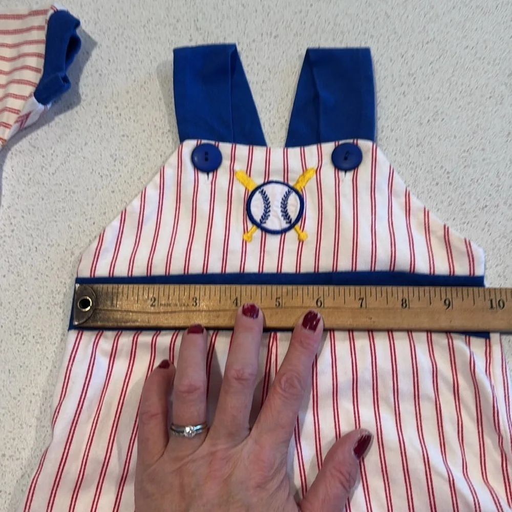 Vintage - Little by little baby 0-6 months baseball outfit - overalls and jacket
